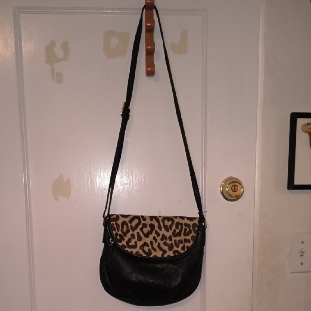 Margot | Black and Animal Print Crossbody Bag